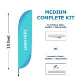KIT - Medium Commercial-Basics Feather II Custom Flag Banner